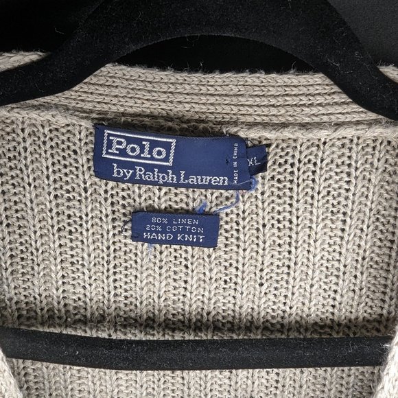 Polo Ralph Lauren X-Large Linen Cotton Blend Hand Knit Vest Jacket - Picture 3 of 3